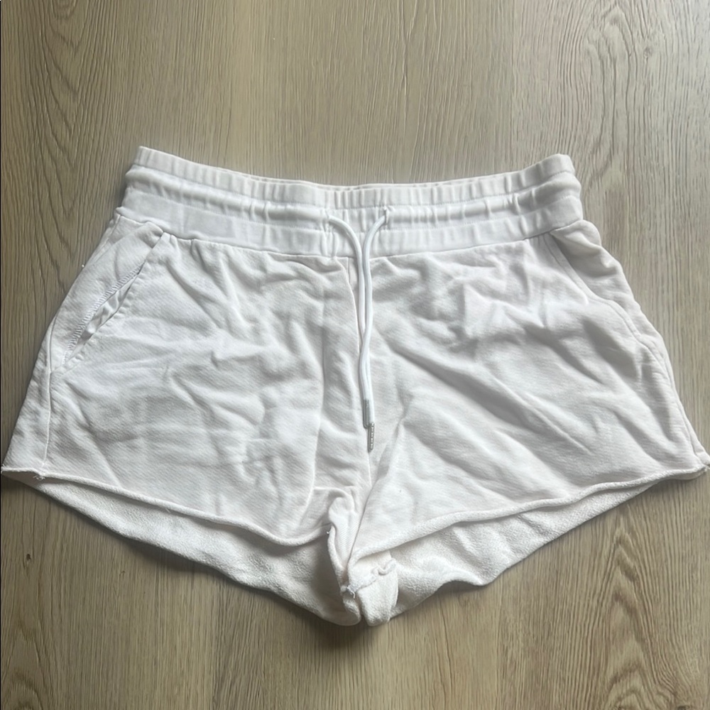 MATE the Label White Athletic Shorts with Elastic Waistband